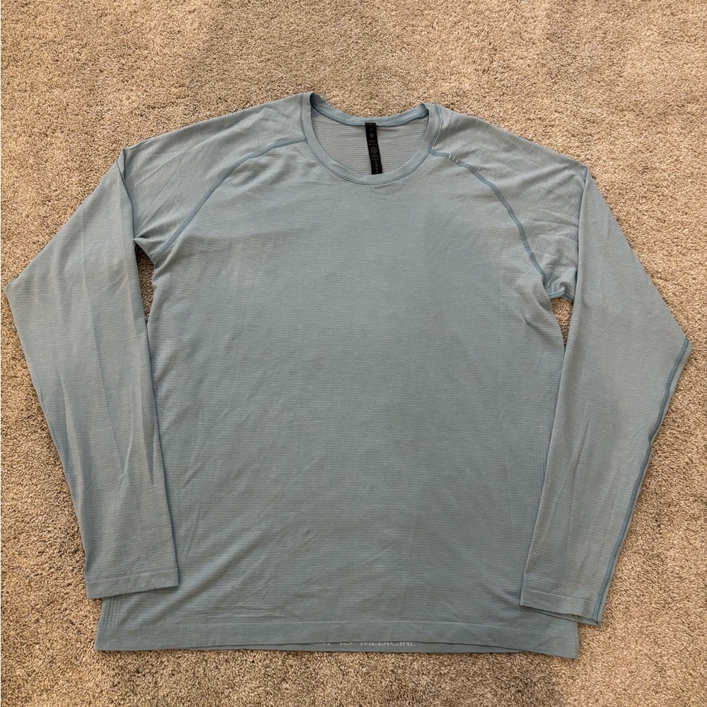 Lululemon Metal Vent Tech Long Sleeve 2.0 Shirt Mens 2XL Breeze Blue Stretch